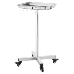 25.2"-39.8" Stainless Steel Mayo Stand with Removable Tray-Hammerox Industrial