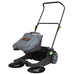 25.6" Walk Behind Floor Sweeper 5 Gallon Waste Container-Hammerox Industrial