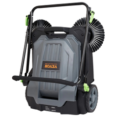 25.6" Walk Behind Floor Sweeper 5 Gallon Waste Container-Hammerox Industrial