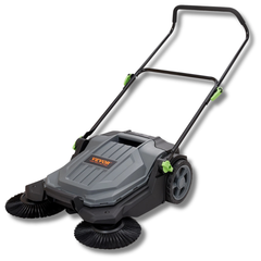 25.6" Walk Behind Floor Sweeper 5 Gallon Waste Container-Hammerox Industrial