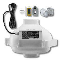 260CFM Radon Mitigation Fan 4" to 3.5" Inline Duct-Hammerox Industrial