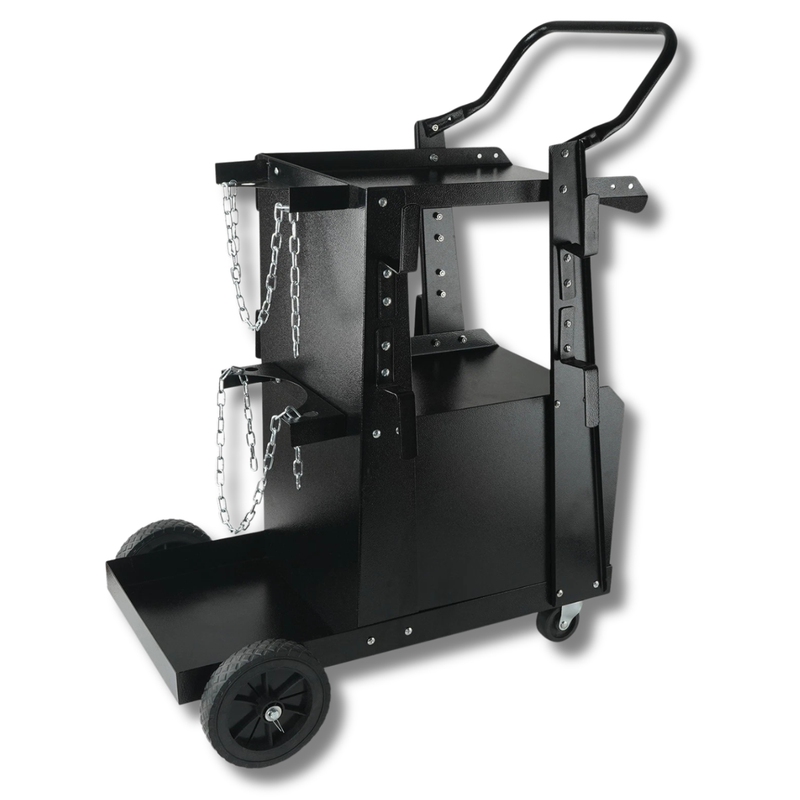 265lb 2 Tier Welding Cart with Lockable Cabinet