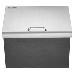28x16x17" Stainless Steel Drop In Ice Chest Ice Bin with Cover-Hammerox Industrial
