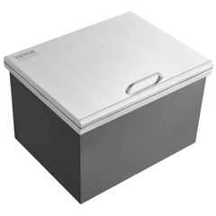28x16x17" Stainless Steel Drop In Ice Chest Ice Bin with Cover