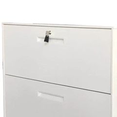 2 Drawer Lateral Metal Filing Cabinet Assembled - White