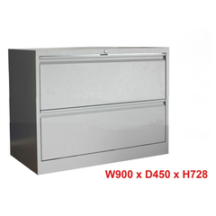 2 Drawer Lateral Metal Filing Cabinet Assembled