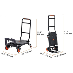 2 In 1 Aluminium Hand Truck Folding Dolly 136kg Capacity