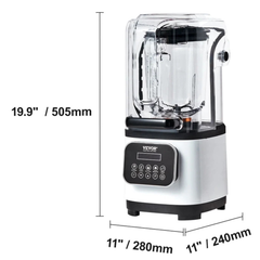 2L Commercial Smoothie Blender Countertop - Silver