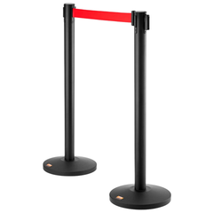 2 Pack Crowd Control Stanchions with 11ft Red Belt