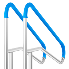 2 Piece 55x32" Stainless Steel Pool Handrails with Base Plate