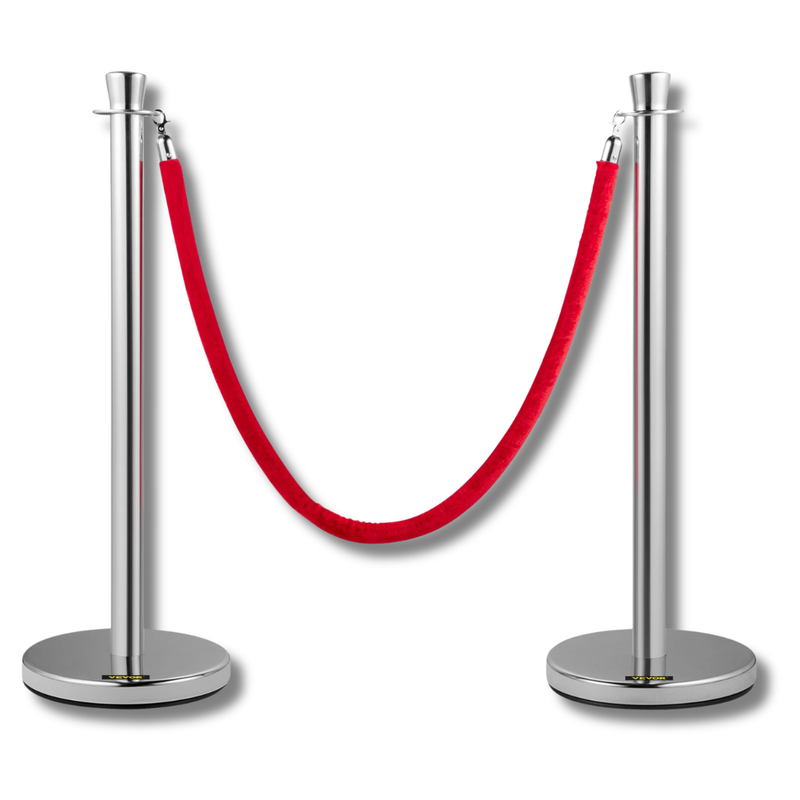 2 Piece Crowd Control Stanchion Set with Velvet Rope