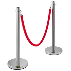 2 Piece Crowd Control Stanchion Set with Velvet Rope