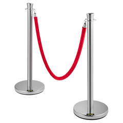 2 Piece Crowd Control Stanchion Set with Velvet Rope