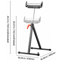 2 Piece Woodworking Roller Stand 113kg Capacity