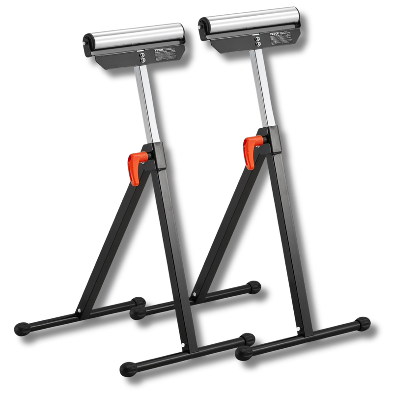 2 Piece Woodworking Roller Stand 61kg Capacity
