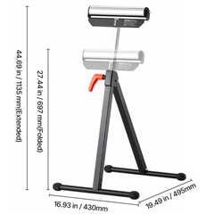 2 Piece Woodworking Roller Stand 61kg Capacity