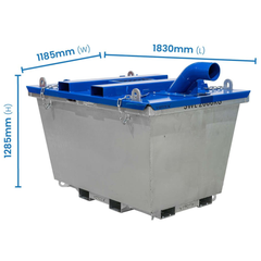 2T 1.3m³ Concrete Pump Washout Bin-Hammerox Industrial
