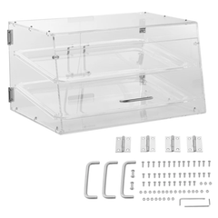 2 Tier Acrylic Bakery Display Case Countertop Rear Door