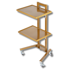 2 Tier Stainless Steel Lab Cart with Wheels - Gold