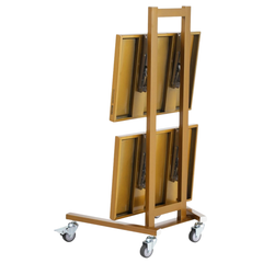 2 Tier Stainless Steel Lab Cart with Wheels - Gold
