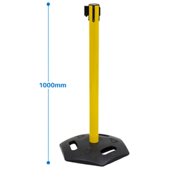 2m Outdoor Single Belt Barrier Post-Hammerox Industrial