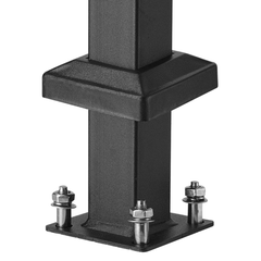 3-4 Step Outdoor Handrail Retro Arch - Black-Hammerox Industrial