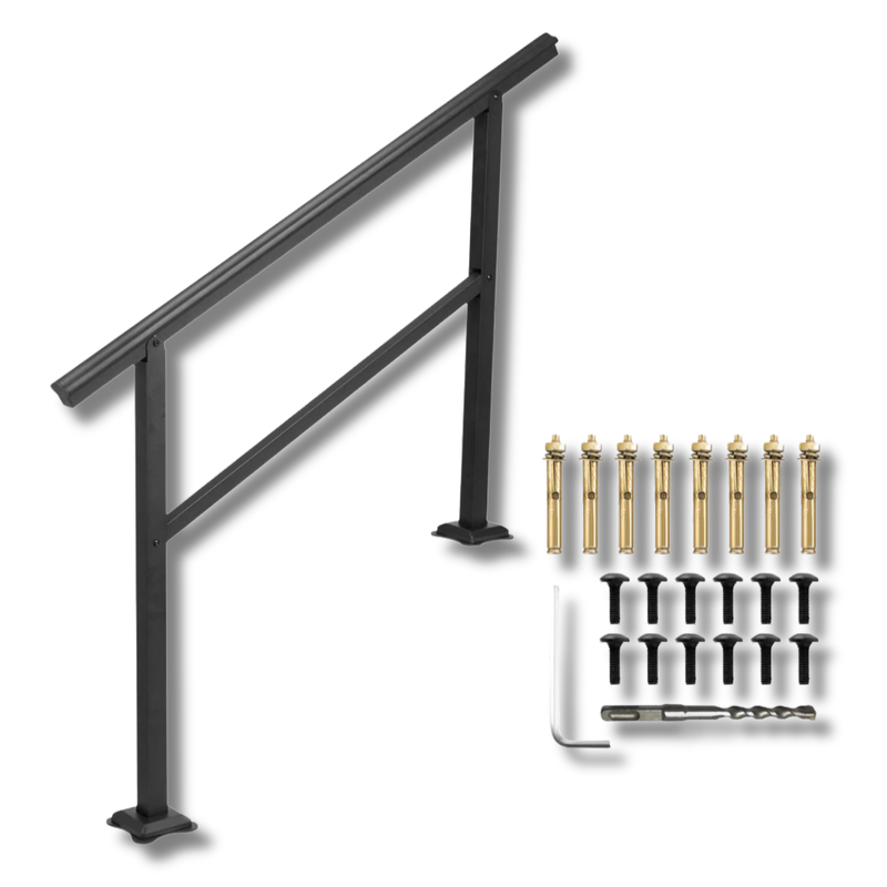 3-4 Step Outdoor Stair Handrail-Hammerox Industrial