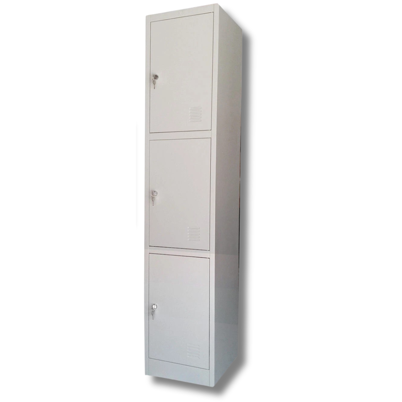 3 Door Metal Storage Locker with Alloy Locks-Hammerox Industrial