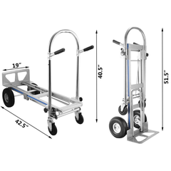 3 In 1 Aluminium Hand Truck Foldable Dolly 450kg Capacity-Hammerox Industrial
