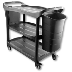 3 Shelf Utility Trolley with 2 Buckets-Hammerox Industrial