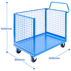 3 Sided Mesh Cage Trolley-Hammerox Industrial