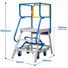 3 Step Walk Through Access Platform Ladder-Hammerox Industrial