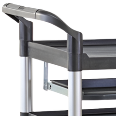 3 Tier Aluminium Computer Cart with Slide Out Shelf-Hammerox Industrial