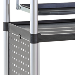 3 Tier Aluminium Computer Cart with Slide Out Shelf-Hammerox Industrial