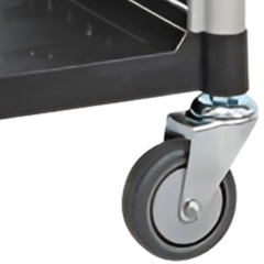 3 Tier Aluminium Computer Cart with Slide Out Shelf-Hammerox Industrial
