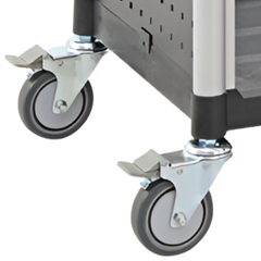 3 Tier Aluminium Computer Cart with Slide Out Shelf-Hammerox Industrial