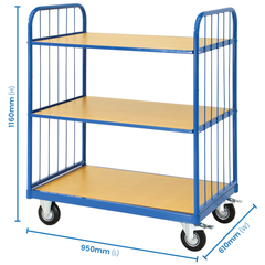 3 Tier Convertible Cage Trolley-Hammerox Industrial