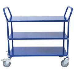 3 Tier Multi Shelf Trolley - Blue-Hammerox Industrial
