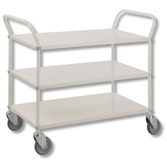 3 Tier Multi Shelf Trolley - White-Hammerox Industrial