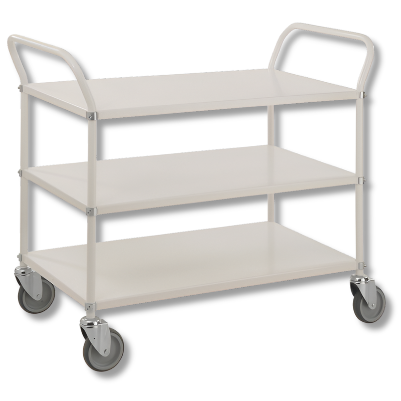 3 Tier Multi Shelf Trolley - White-Hammerox Industrial