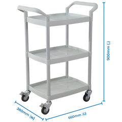 3 Tier Narrow Utility Service Trolley-Hammerox Industrial