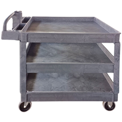 3 Tier Plastic Utility Cart with Ergonomic Handle-Hammerox Industrial