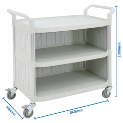 3 Tier Service Trolley with Side Panels-Hammerox Industrial