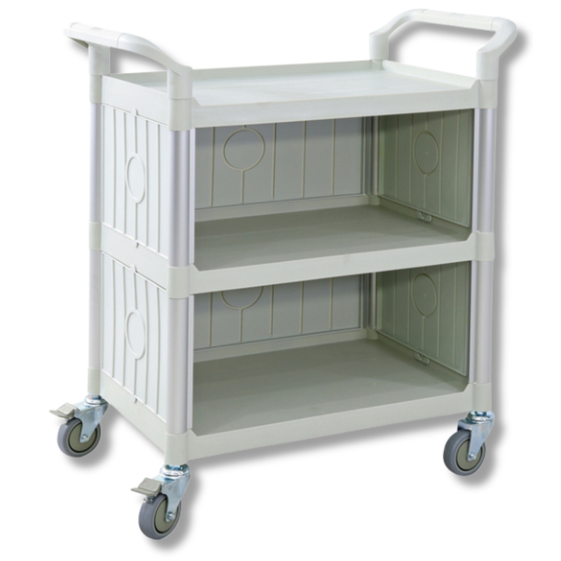 3 Tier Service Trolley with Side Panels-Hammerox Industrial