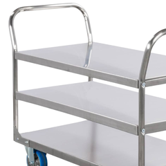 3 Tier Stainless Steel Double Handle Platform Trolley-Hammerox Industrial