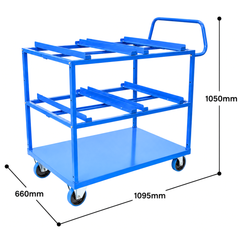 3 Tier Steel Multi Tub Trolley-Hammerox Industrial