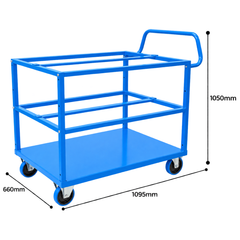 3 Tier Steel Tub Trolley Kit with 8 No.4D Black Tubs-Hammerox Industrial