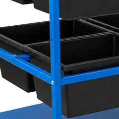 3 Tier Steel Tub Trolley Kit with 8 No.4D Black Tubs-Hammerox Industrial