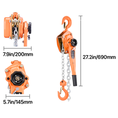3 Ton Lever Chain Hoist 6m Lift-Hammerox Industrial
