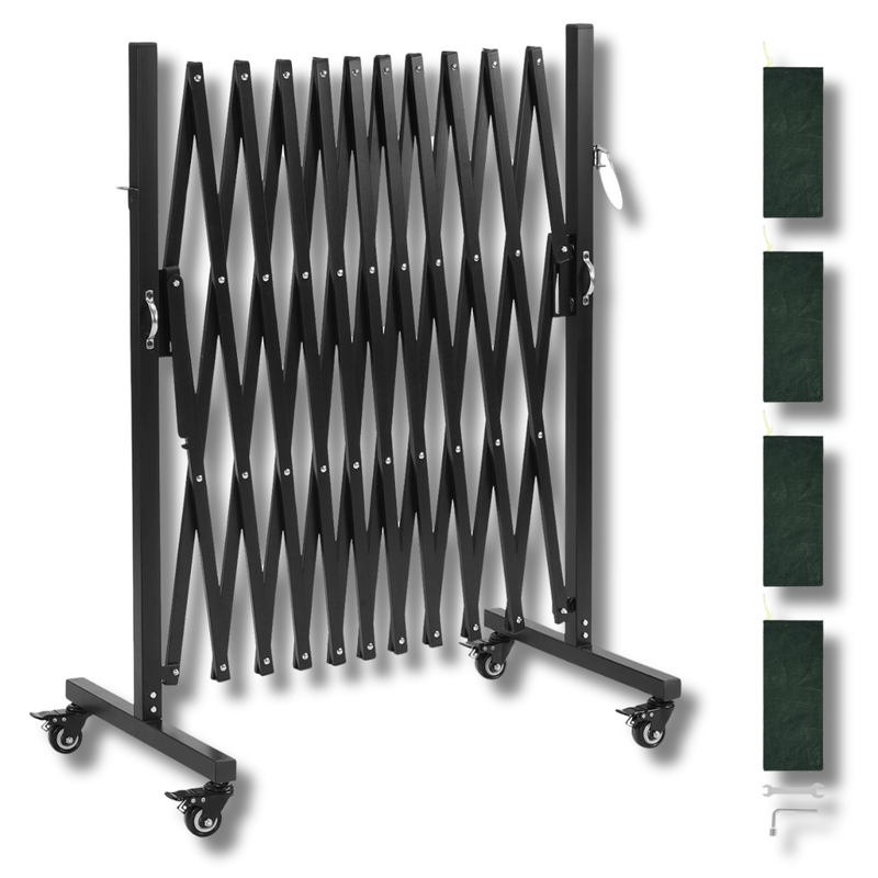 3.37m Expandable Safety Barrier with Locking Casters